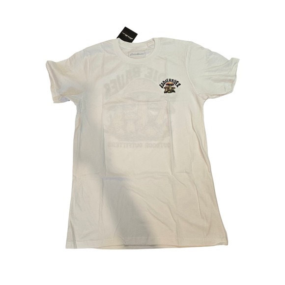Eddie Bauer‎ Men's Mushroom Graphic T-Shirt White Crew Neck SZ S - Picture 2 of 8